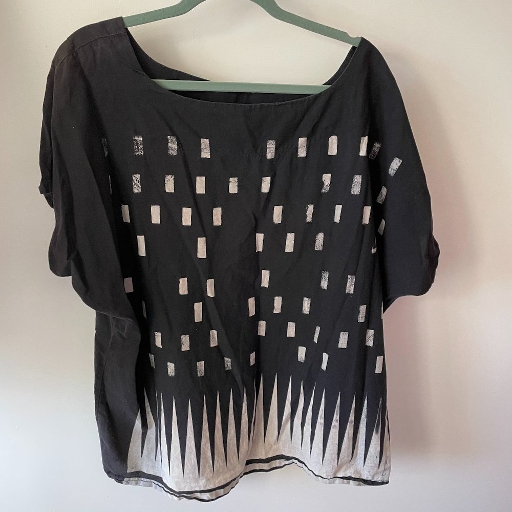 UZI NYC black disko kimono top